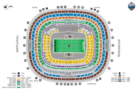 estadio azteca mapa de asientos